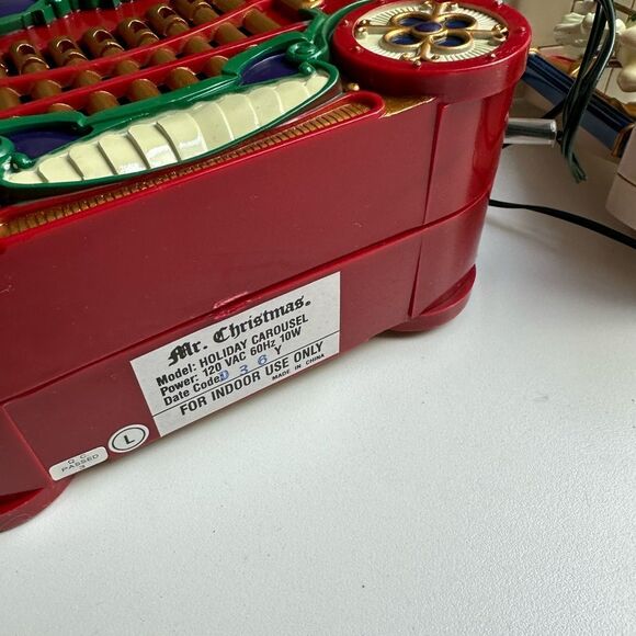 1990s Vintage Mr. Christmas 3-Horse Carousel & Circus Organ Plays 21 Songs Works - Picture 10 of 10